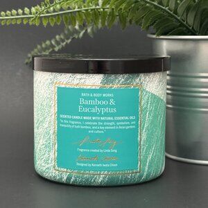 BBW Bamboo & Eucalyptus Bath & Body Works 3 Wick Candle
